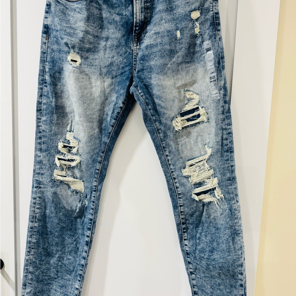 Aeropostale Blue Skinny Jeans Distressed Style